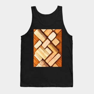 Wooden puzzle pattern Tank Top